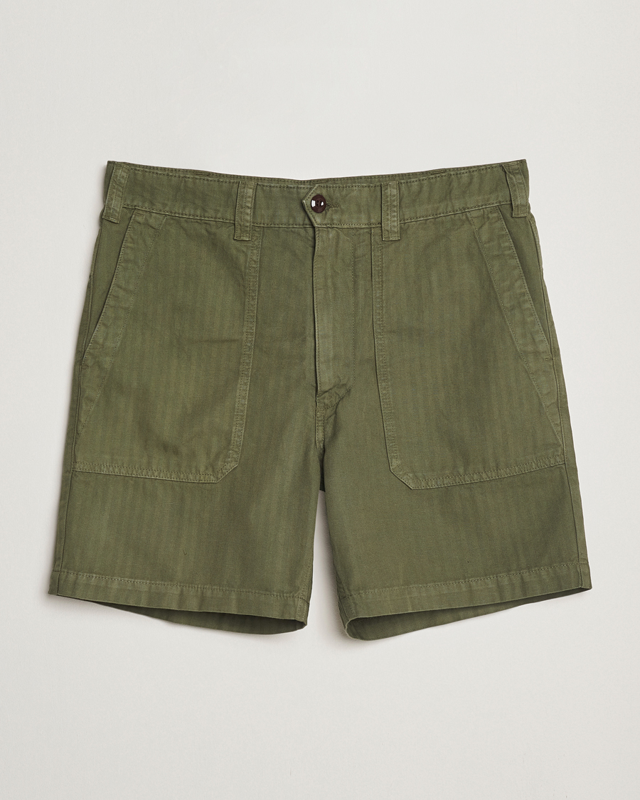 Herre | Shorts | Drake's | Fatigue Cotton Shorts Olive