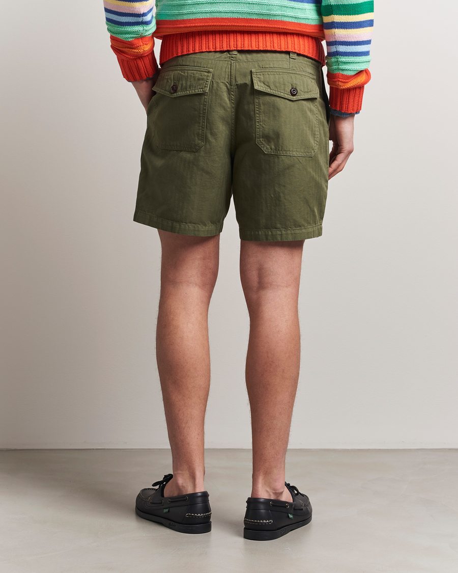 Herre | Shorts | Drake's | Fatigue Cotton Shorts Olive