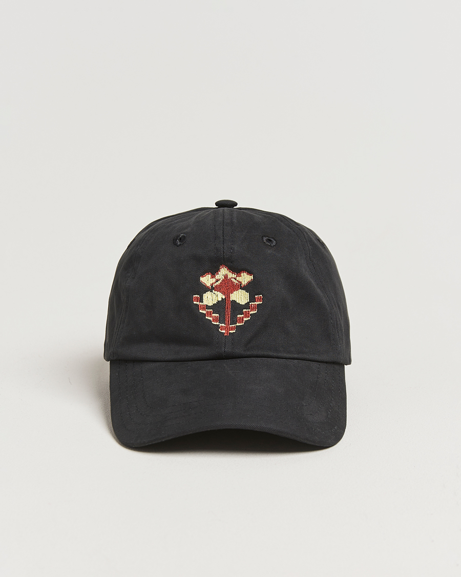 Herre | Hatter og capser | Drake's | Flower Embroidered Cap Black