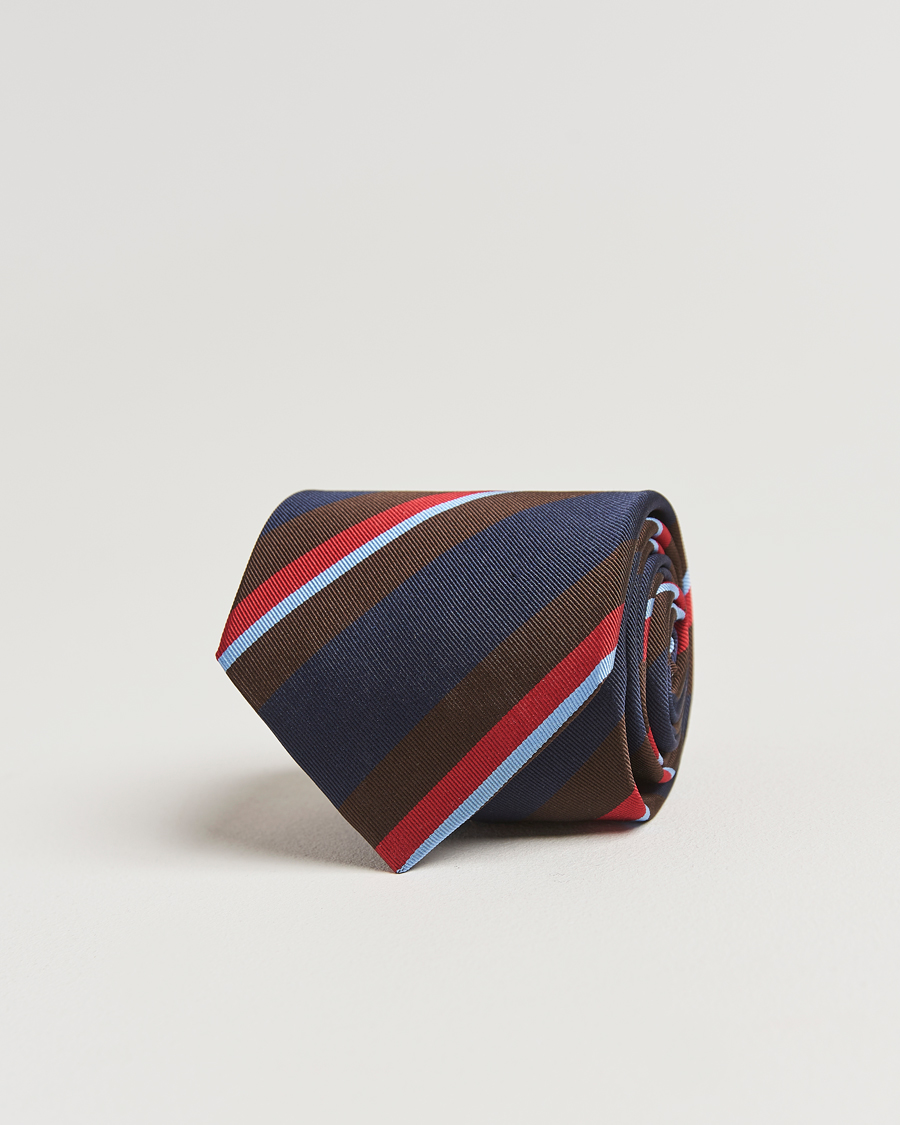 Herre | Drake's Mogador Stripe Tie Navy | Drake's | Mogador Stripe Tie Navy
