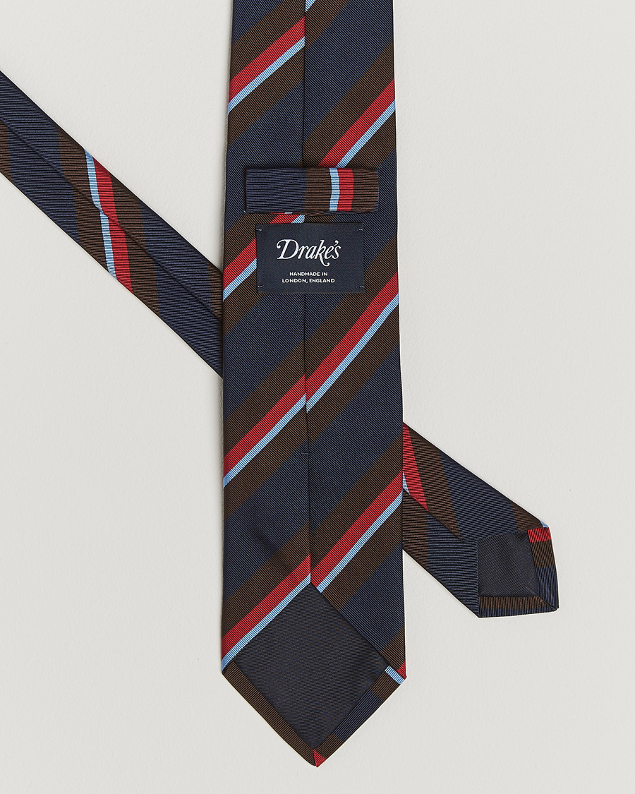 Herre | Drake's Mogador Stripe Tie Navy | Drake's | Mogador Stripe Tie Navy