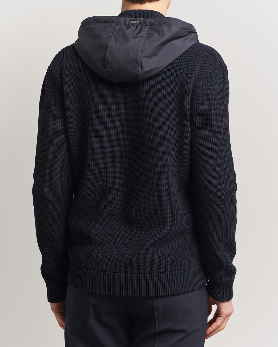 Herre | Jakker | Herno | Cotton Knit Hybrid Jacket Navy