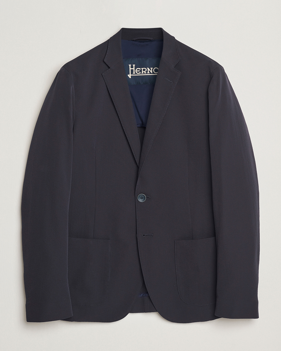 Herre | Dressjakker | Herno | Seersucker Blazer Navy