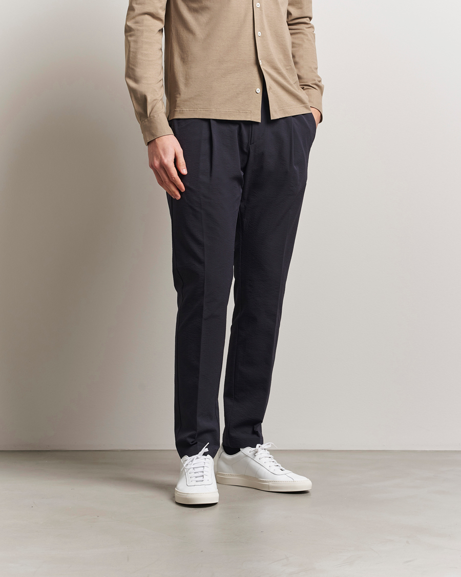 Herre | Bukser | Herno | Seersucker Drawstring Pants Navy