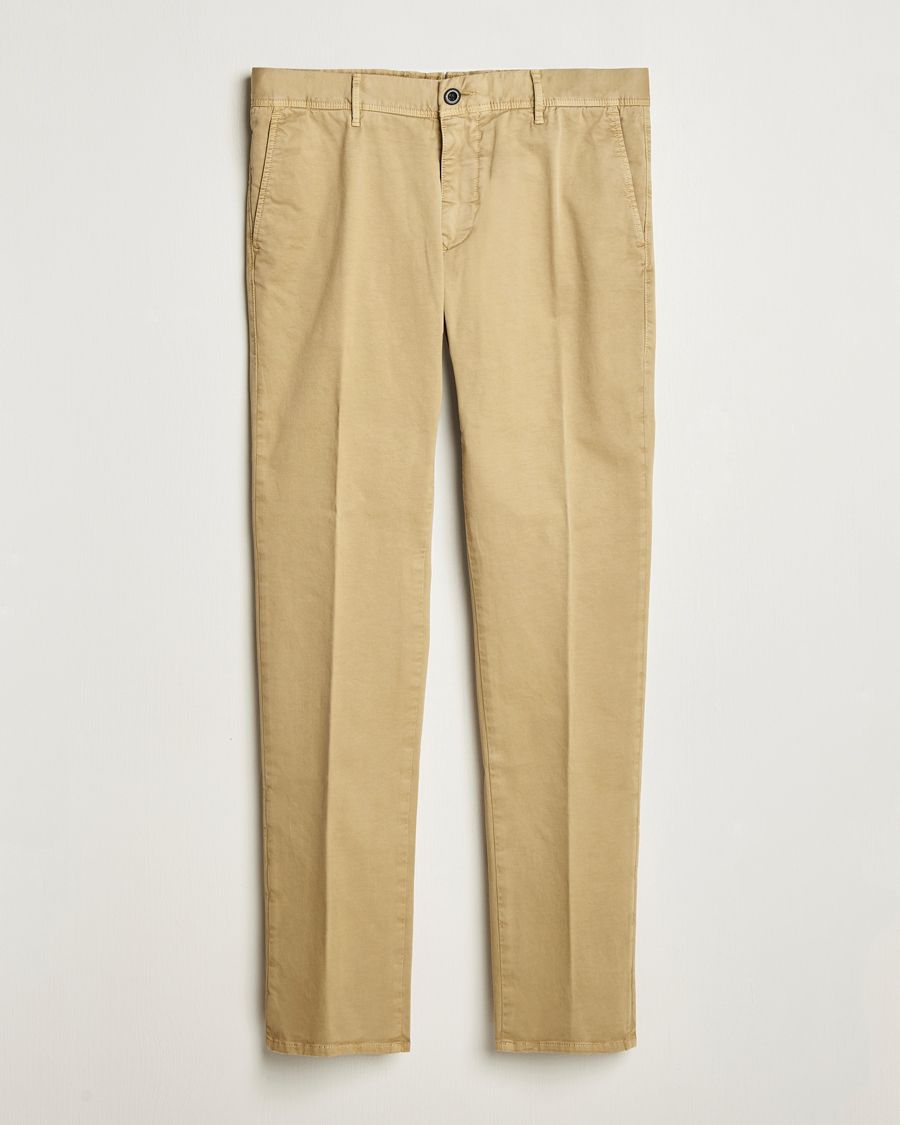 Herre | Bukser | Incotex | Slim Fit Garment Dyed Slacks Beige