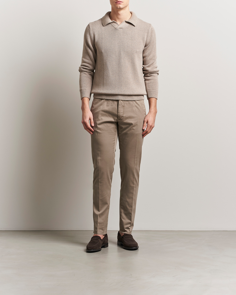 Herre | Bukser | Incotex | Slim Fit Garment Dyed Slacks Brown