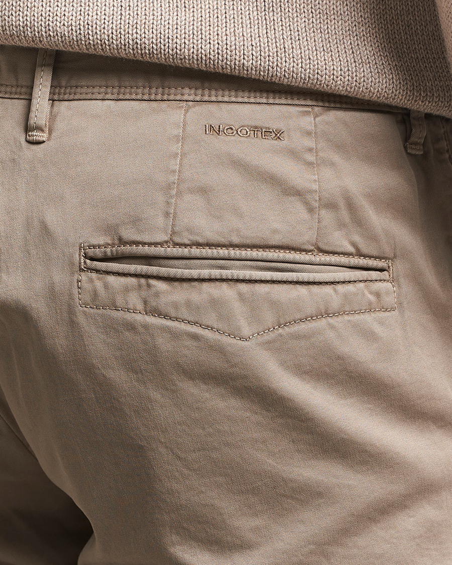 Herre | Bukser | Incotex | Slim Fit Garment Dyed Slacks Brown