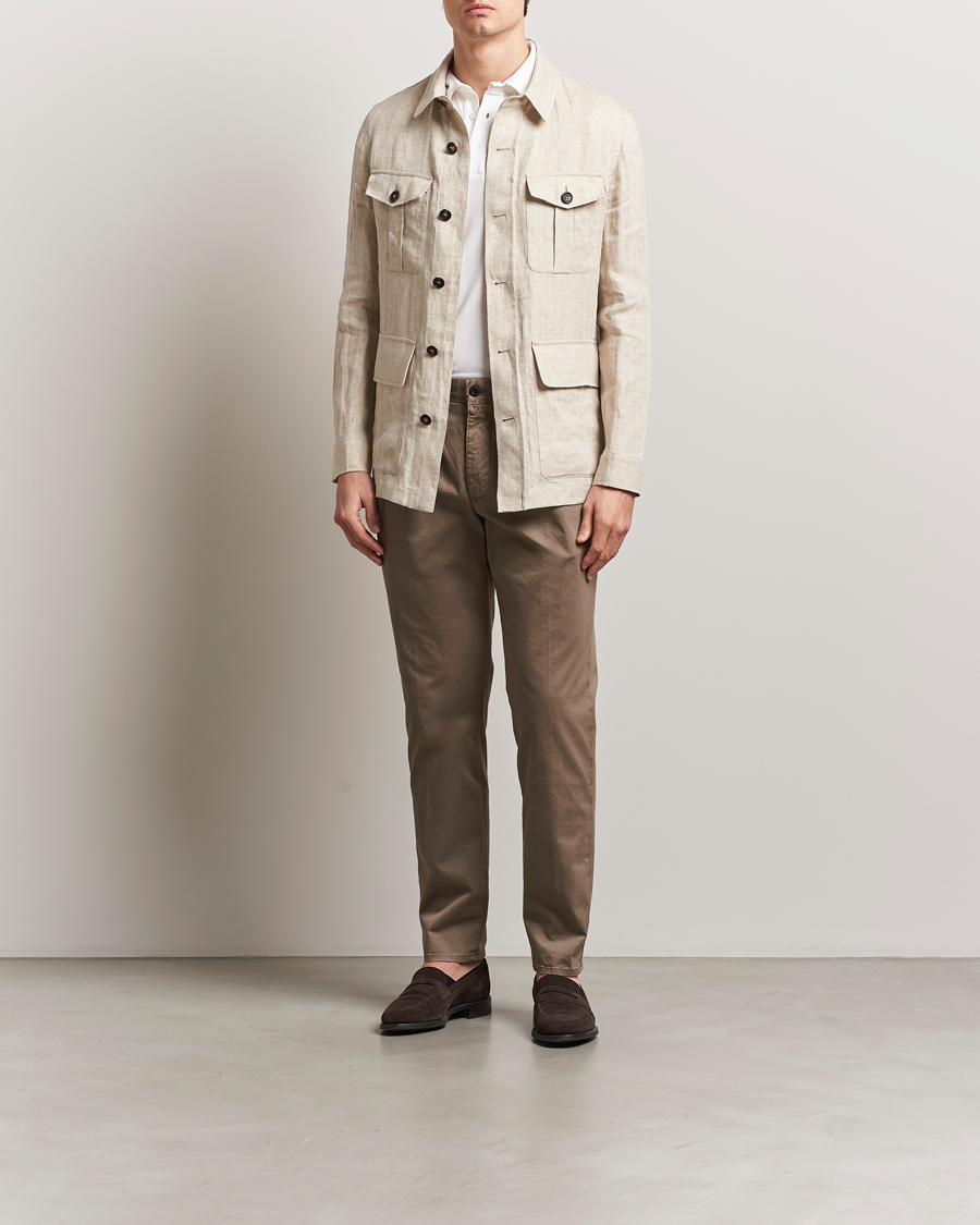 Herre | Bukser | Incotex | Tapered Fit Pleated Slacks Brown