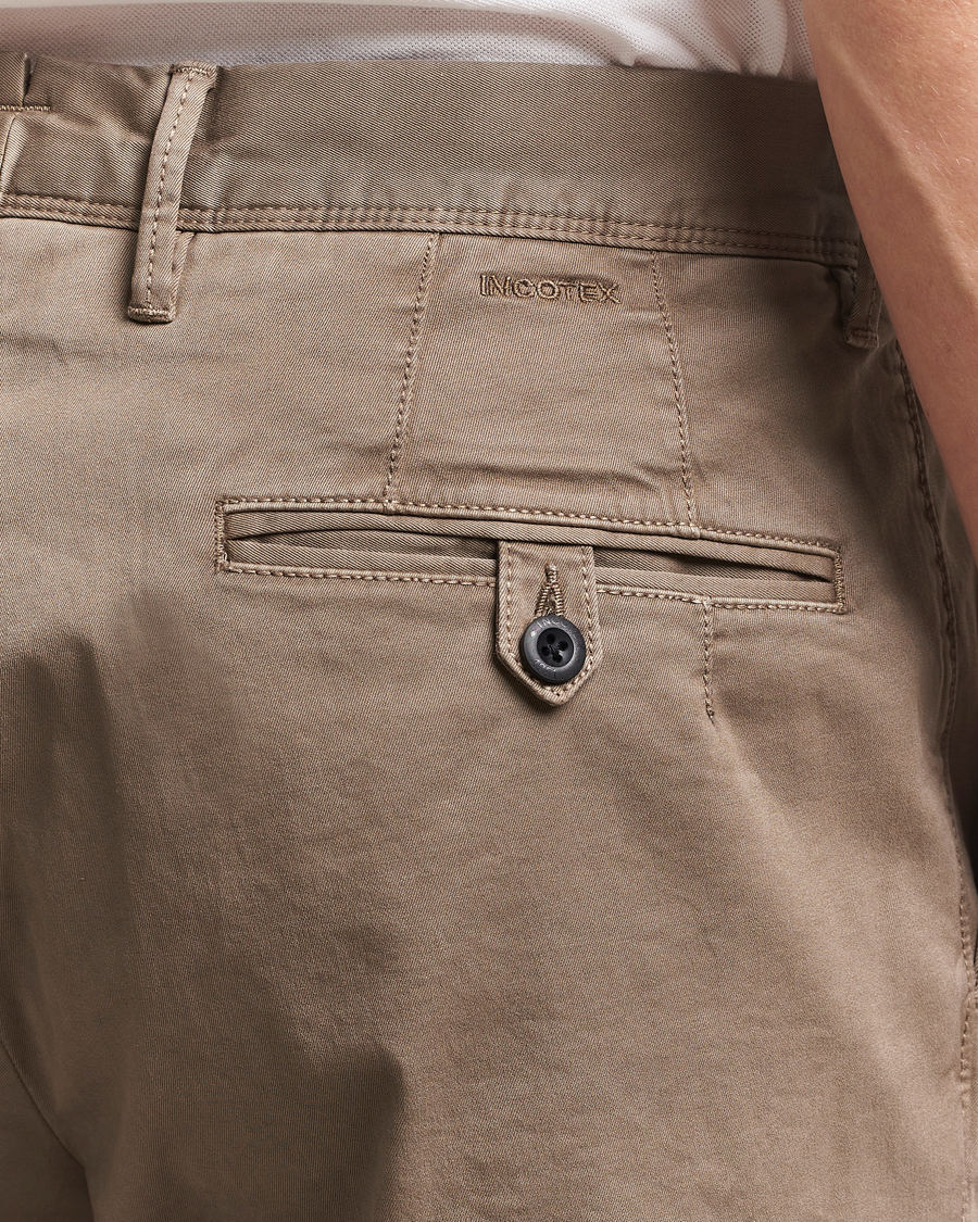 Herre | Bukser | Incotex | Tapered Fit Pleated Slacks Brown