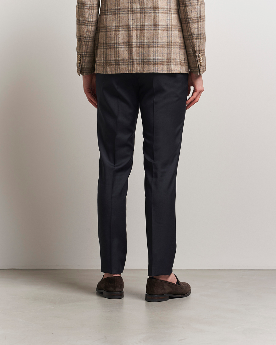 Herre | Bukser | Incotex | Slim Fit Super 100s Wool Trousers Navy