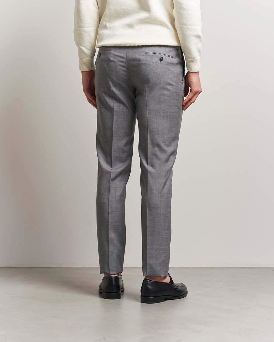 Herre | Bukser | Incotex | Slim Fit Super 100s Wool Trousers Light Grey