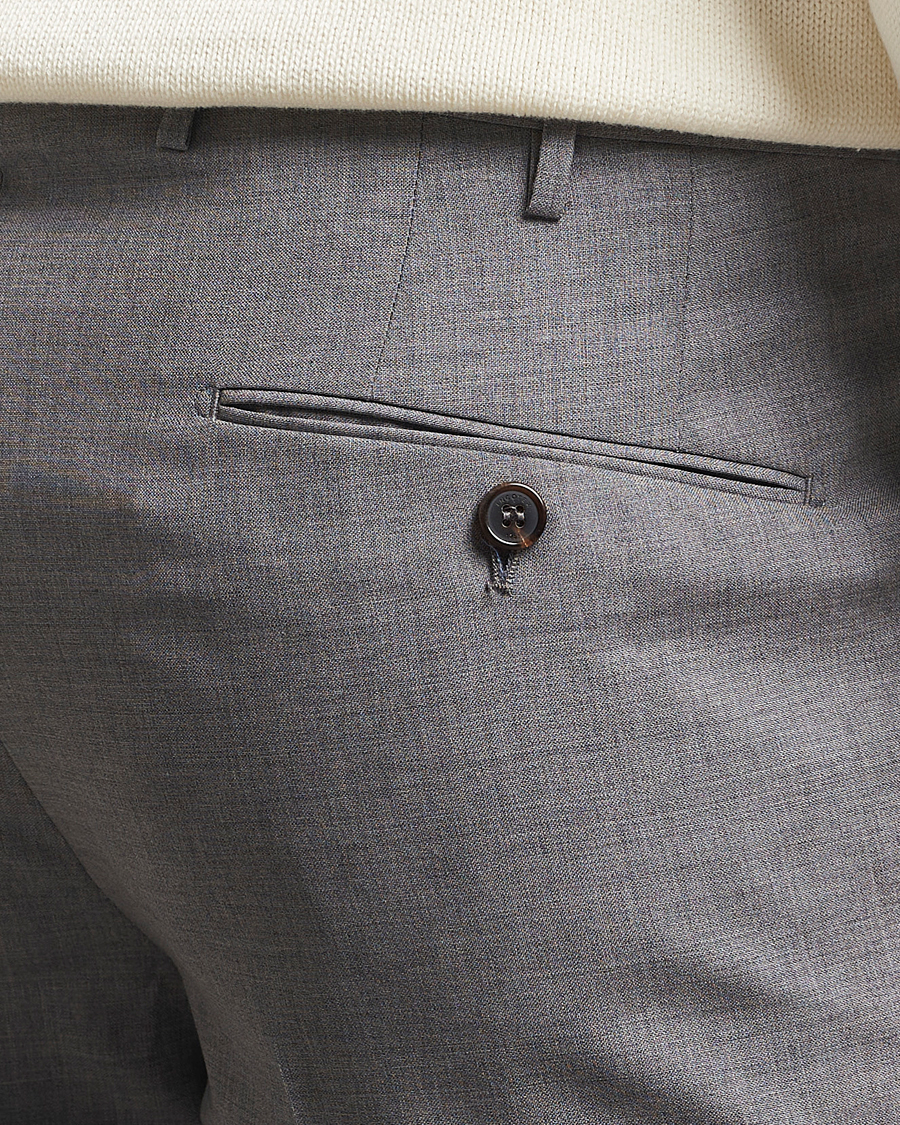 Herre | Bukser | Incotex | Slim Fit Super 100s Wool Trousers Light Grey