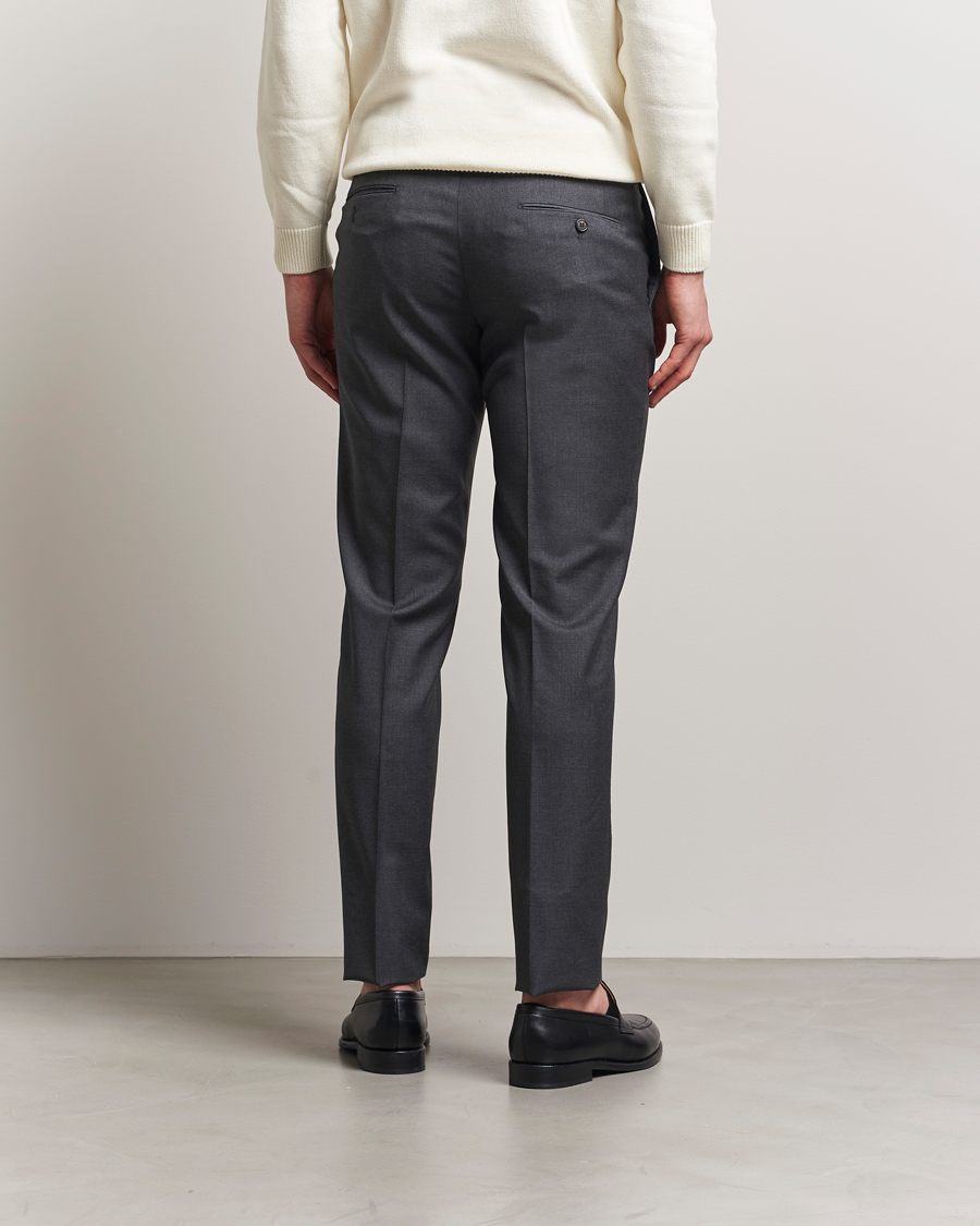 Herre | Bukser | Incotex | Slim Fit Super 100s Wool Trousers Medium Grey