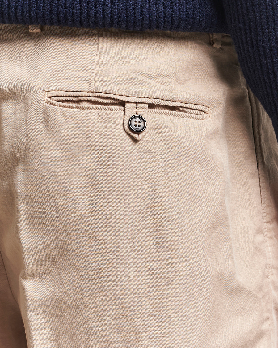 Herre | Shorts | Incotex | Pleated Chinolino Shorts Beige