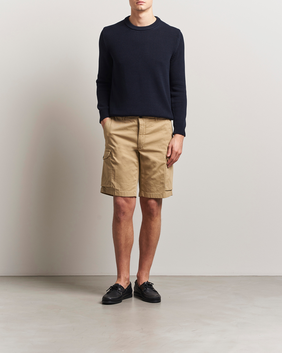 Herre | Shorts | Incotex | Cotton Cargo Shorts Beige