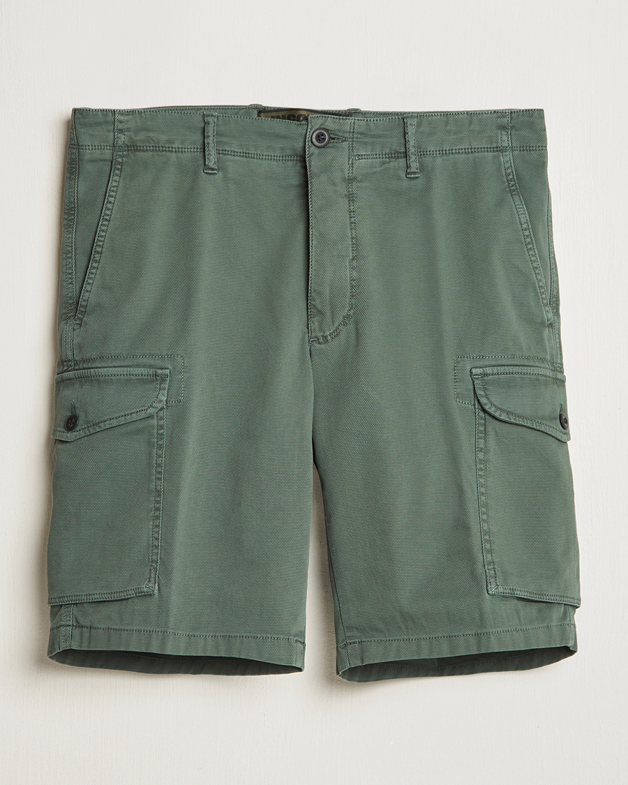 Herre | Shorts | Incotex | Cotton Cargo Shorts Bottle Green