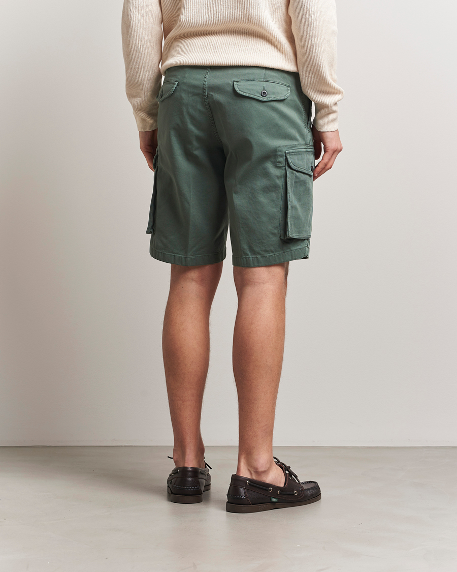 Herre | Shorts | Incotex | Cotton Cargo Shorts Bottle Green