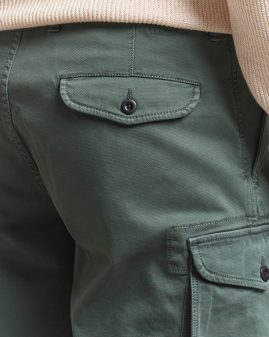 Herre | Shorts | Incotex | Cotton Cargo Shorts Bottle Green