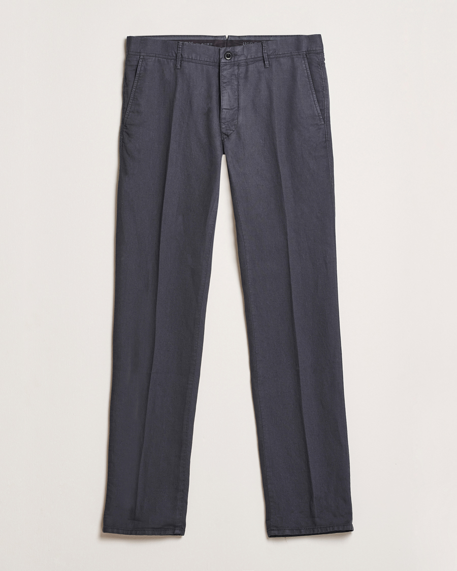 Herre | Bukser | Incotex | Slim Fit Basket Weave Cotton Slacks Dark Grey