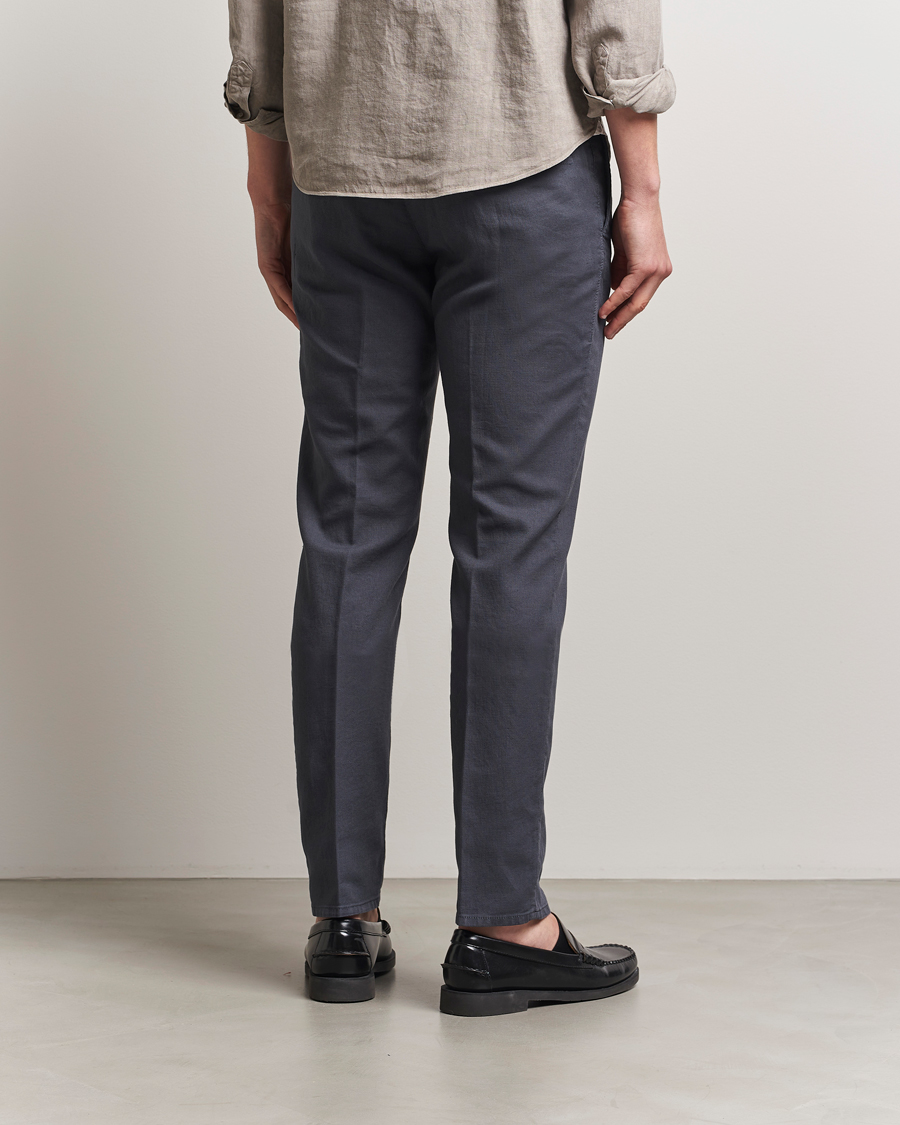 Herre | Bukser | Incotex | Slim Fit Basket Weave Cotton Slacks Dark Grey