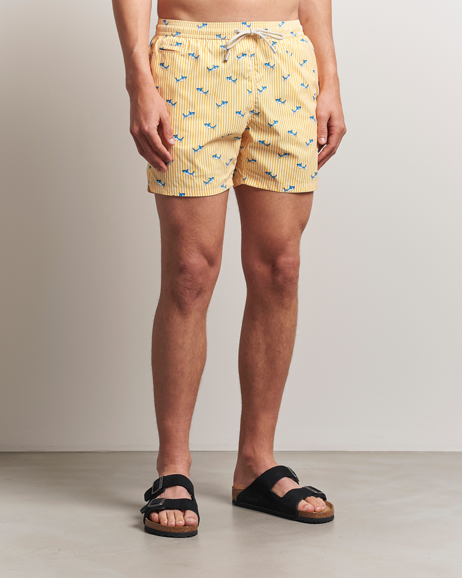 Herre | Badeshorts | MC2 Saint Barth | Printed Swim Shorts Yellow Malie Stripes