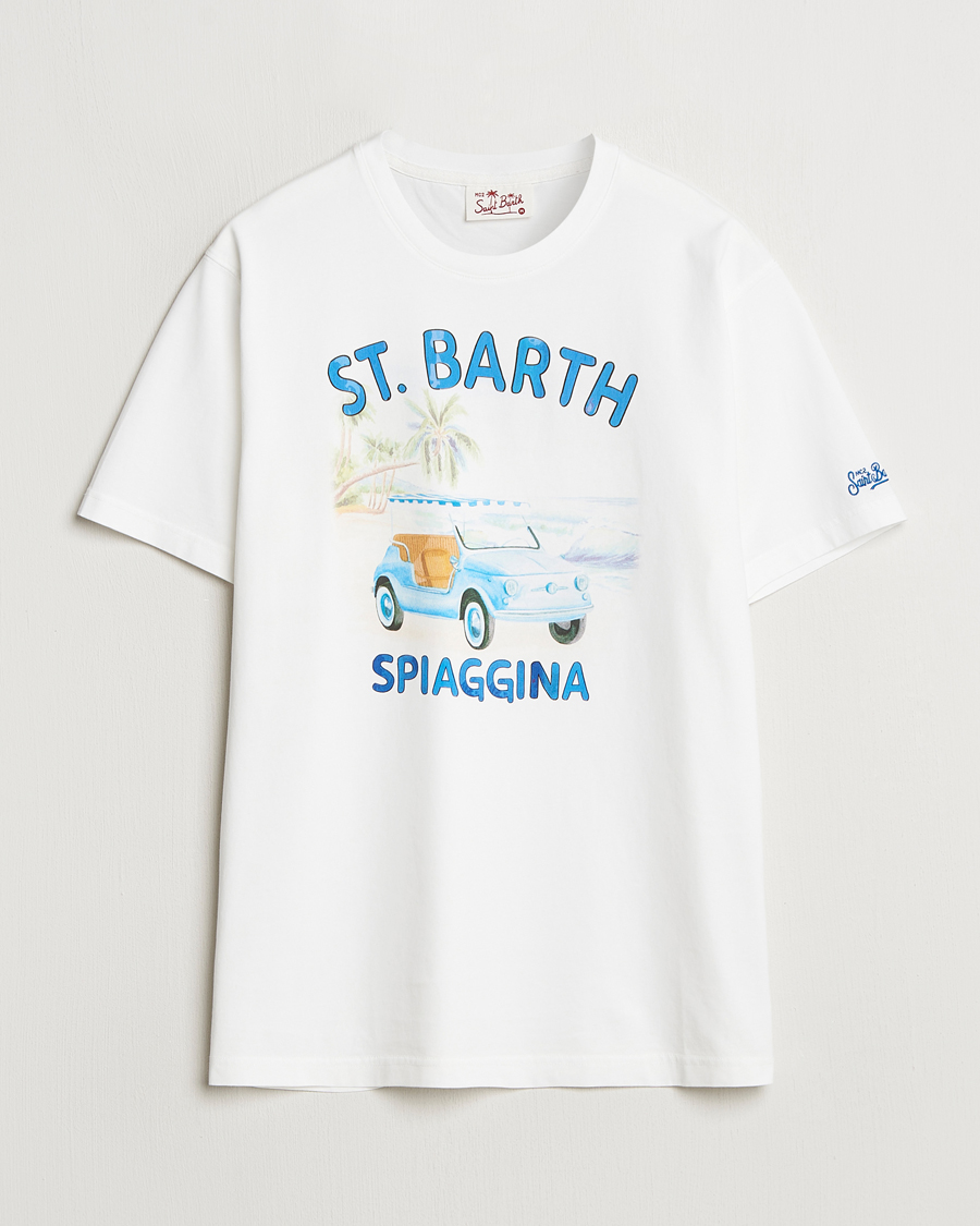 Herre | T-Shirts | MC2 Saint Barth | Printed Cotton T-Shirt Spiaggina