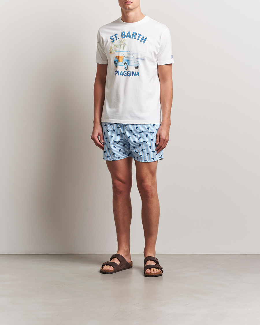 Herre | T-Shirts | MC2 Saint Barth | Printed Cotton T-Shirt Spiaggina