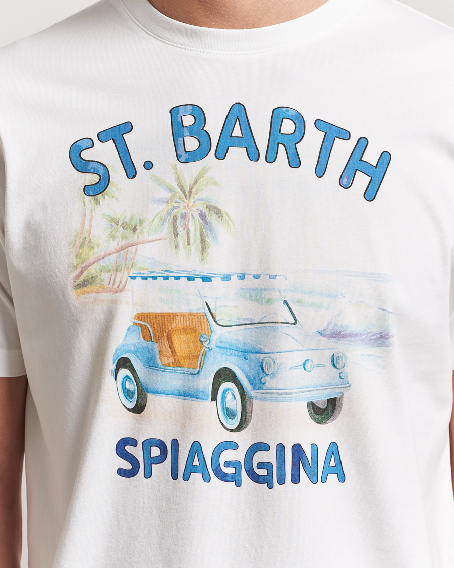 Herre | T-Shirts | MC2 Saint Barth | Printed Cotton T-Shirt Spiaggina
