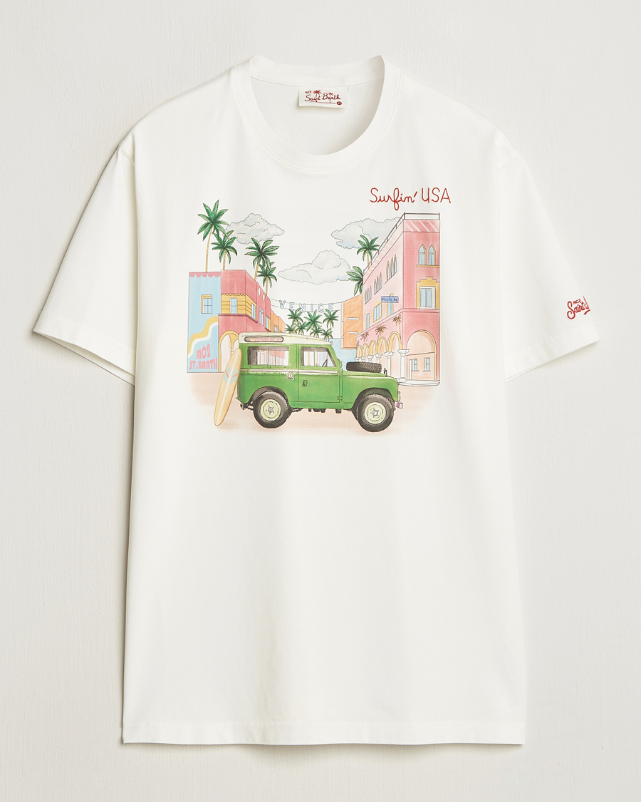 Herre | T-Shirts | MC2 Saint Barth | Printed Cotton T-Shirt Surfing USA
