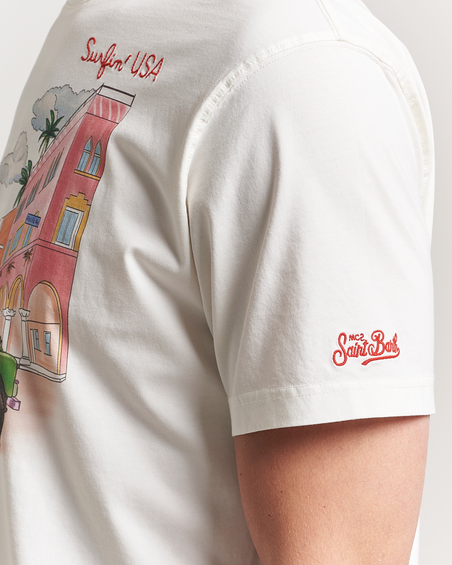 Herre | T-Shirts | MC2 Saint Barth | Printed Cotton T-Shirt Surfing USA