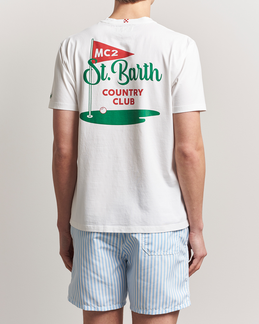 Herre | T-Shirts | MC2 Saint Barth | Printed Cotton T-Shirt Country Golf