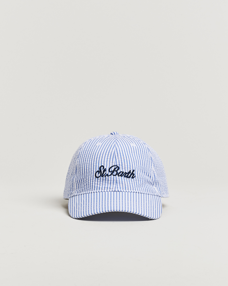 Herre | Hatter og capser | MC2 Saint Barth | Seersucker Baseball Cap Blue Stripes