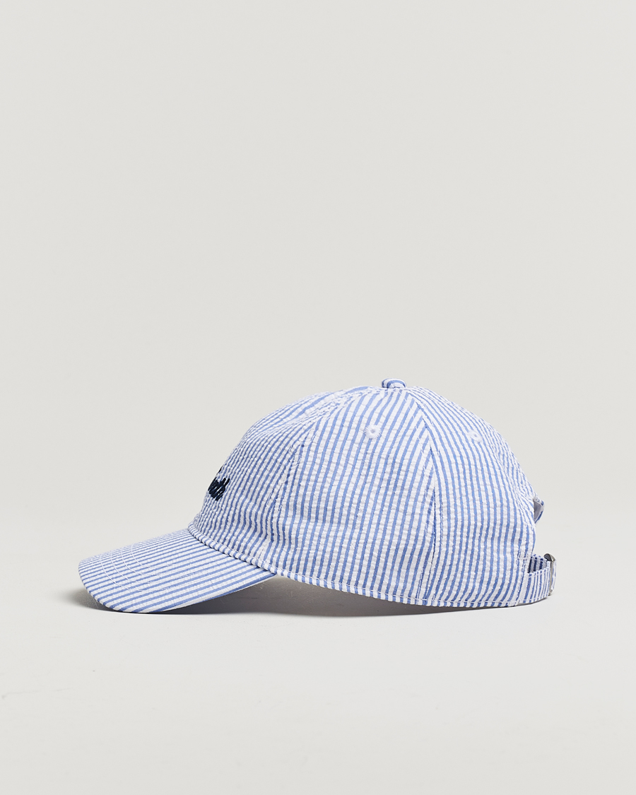 Herre | Hatter og capser | MC2 Saint Barth | Seersucker Baseball Cap Blue Stripes