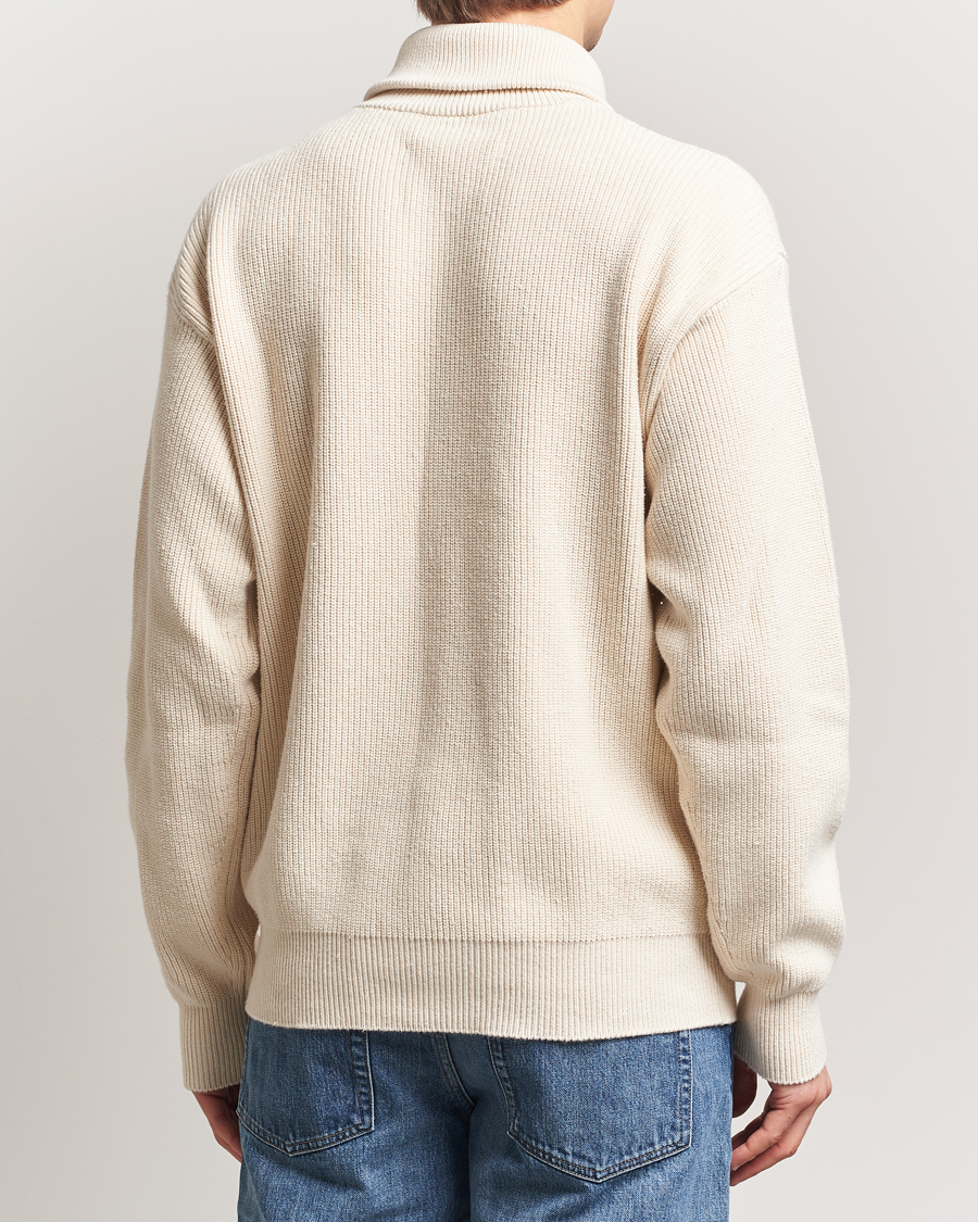 Herre | Gensere | Jil Sander | Rib Full Zip Cardigan Porcelain