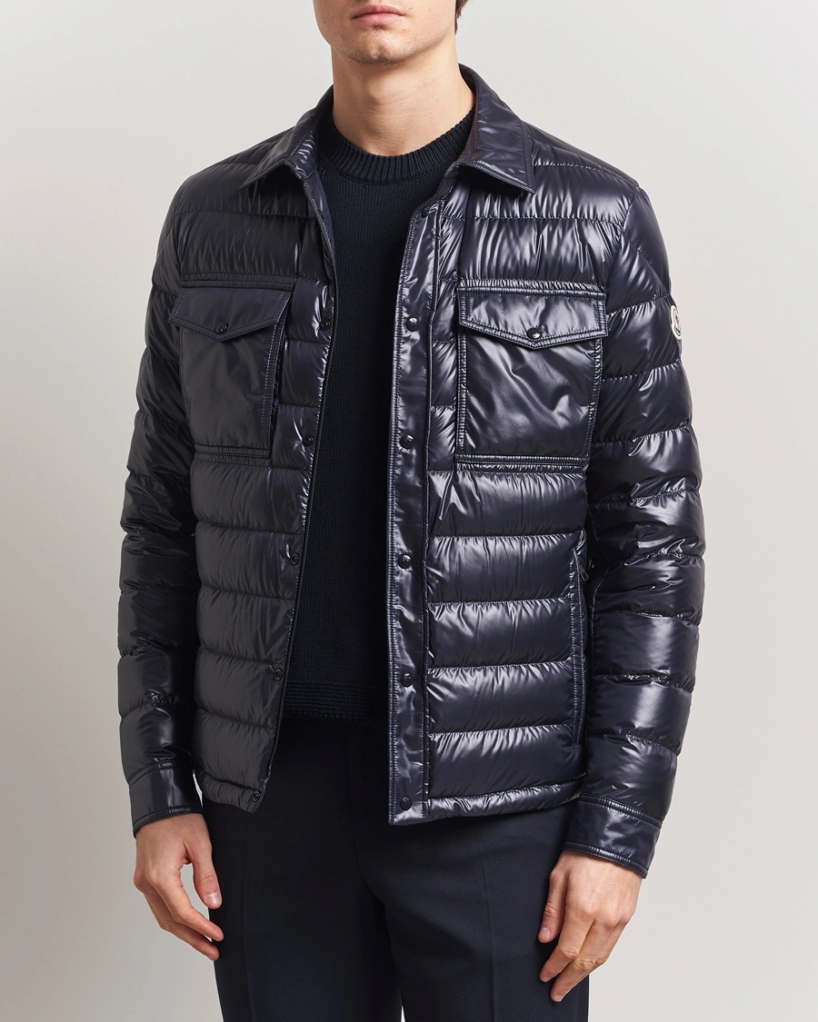Herre | Jakker | Moncler | Chambly Down Shirt Jacket Navy