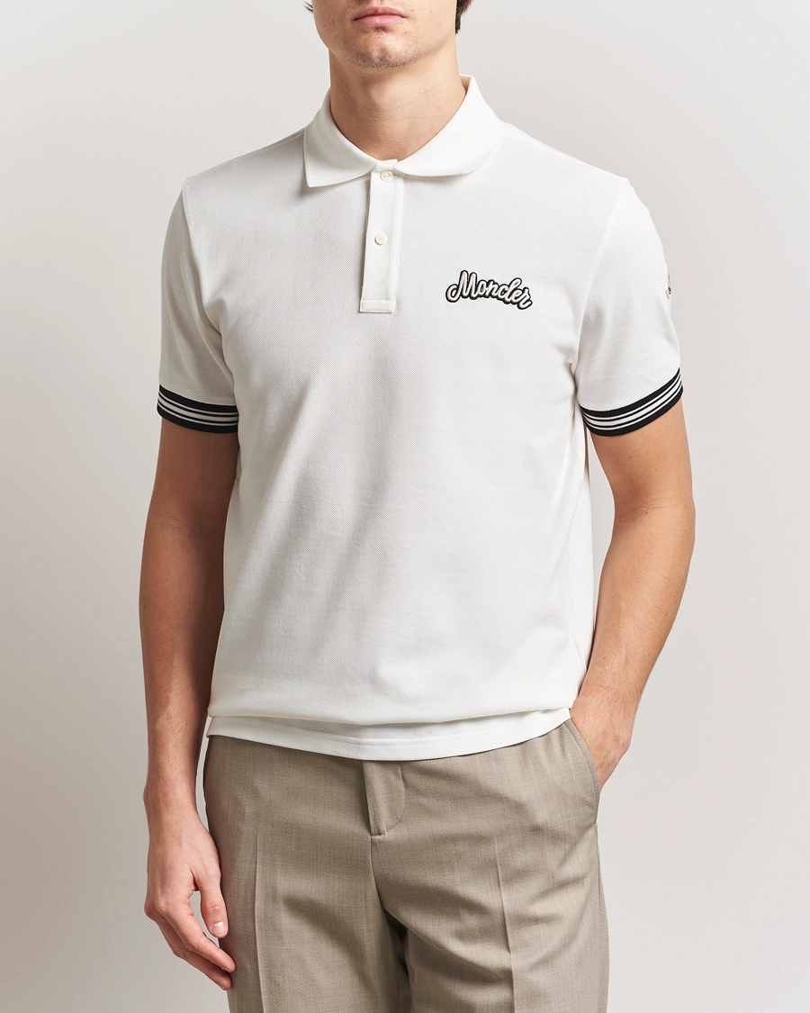 Herre | Pikéer | Moncler | Letters Logo Polo White