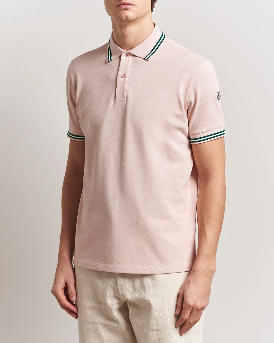 Herre | Pikéer | Moncler | Contrast Rib Polo Pink