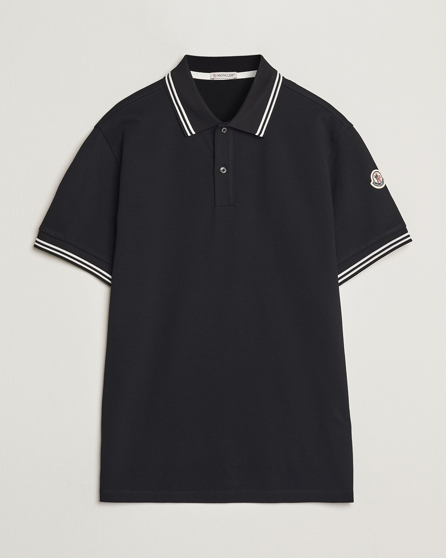 Herre | Pikéer | Moncler | Contrast Rib Polo Black