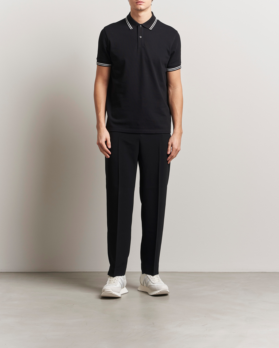 Herre | Pikéer | Moncler | Contrast Rib Polo Black