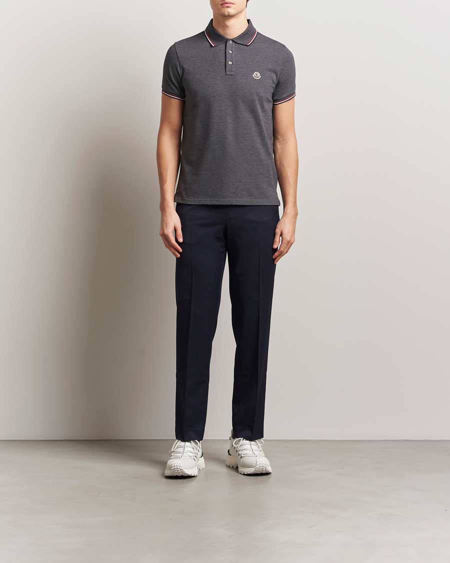 Herre | Pikéer | Moncler | Contrast Rib Polo Dark Grey
