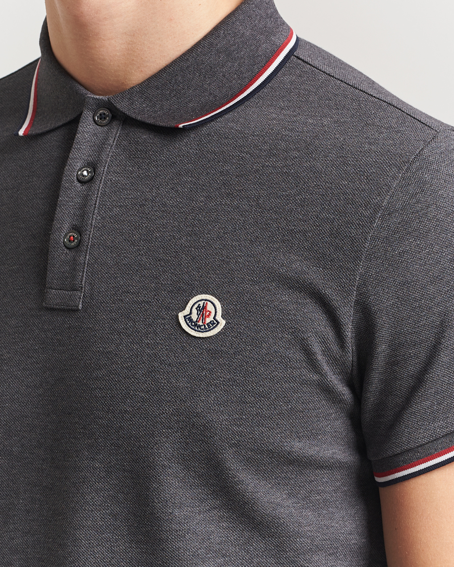 Herre | Pikéer | Moncler | Contrast Rib Polo Dark Grey