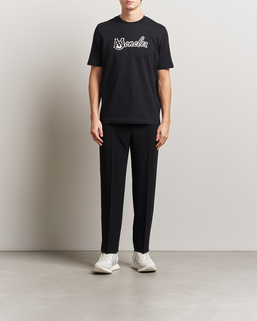 Herre | T-Shirts | Moncler | Embossed Lettering Logo T-Shirt Black