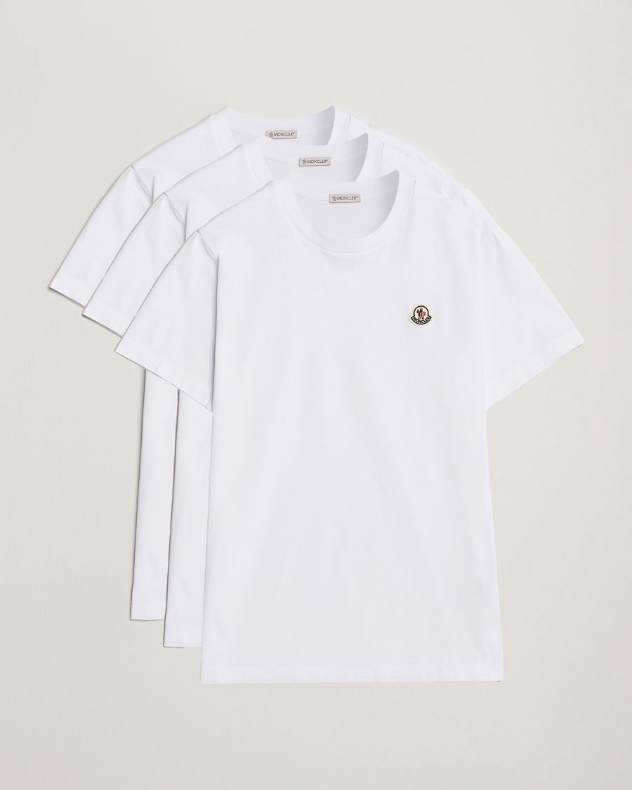 Herre | T-Shirts | Moncler | 3-pack Logo T-Shirts White