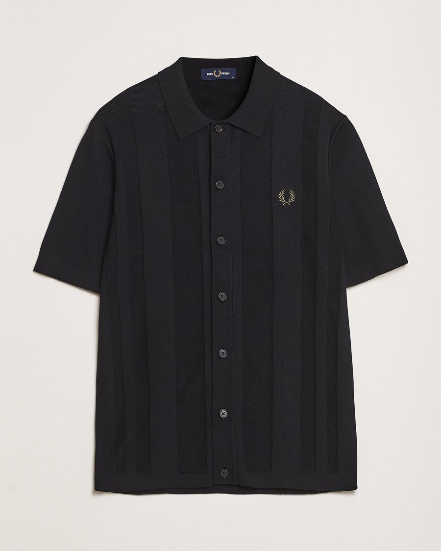 Herre | Skjorter | Fred Perry | Knitted Short Sleeve Shirt Black