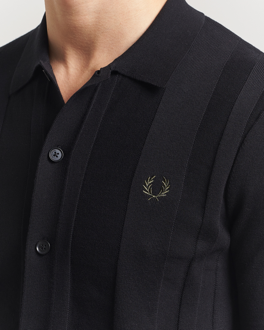 Herre | Skjorter | Fred Perry | Knitted Short Sleeve Shirt Black