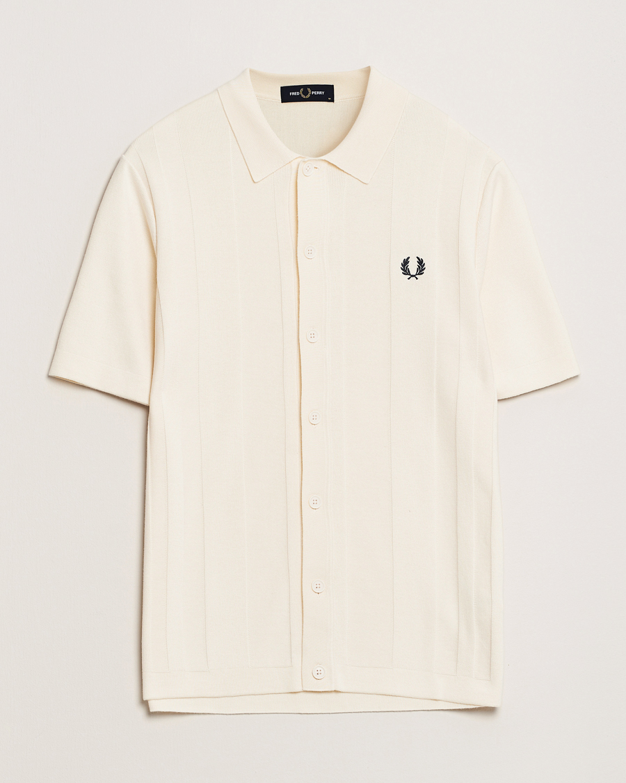 Herre | Skjorter | Fred Perry | Knitted Short Sleeve Shirt Ecru