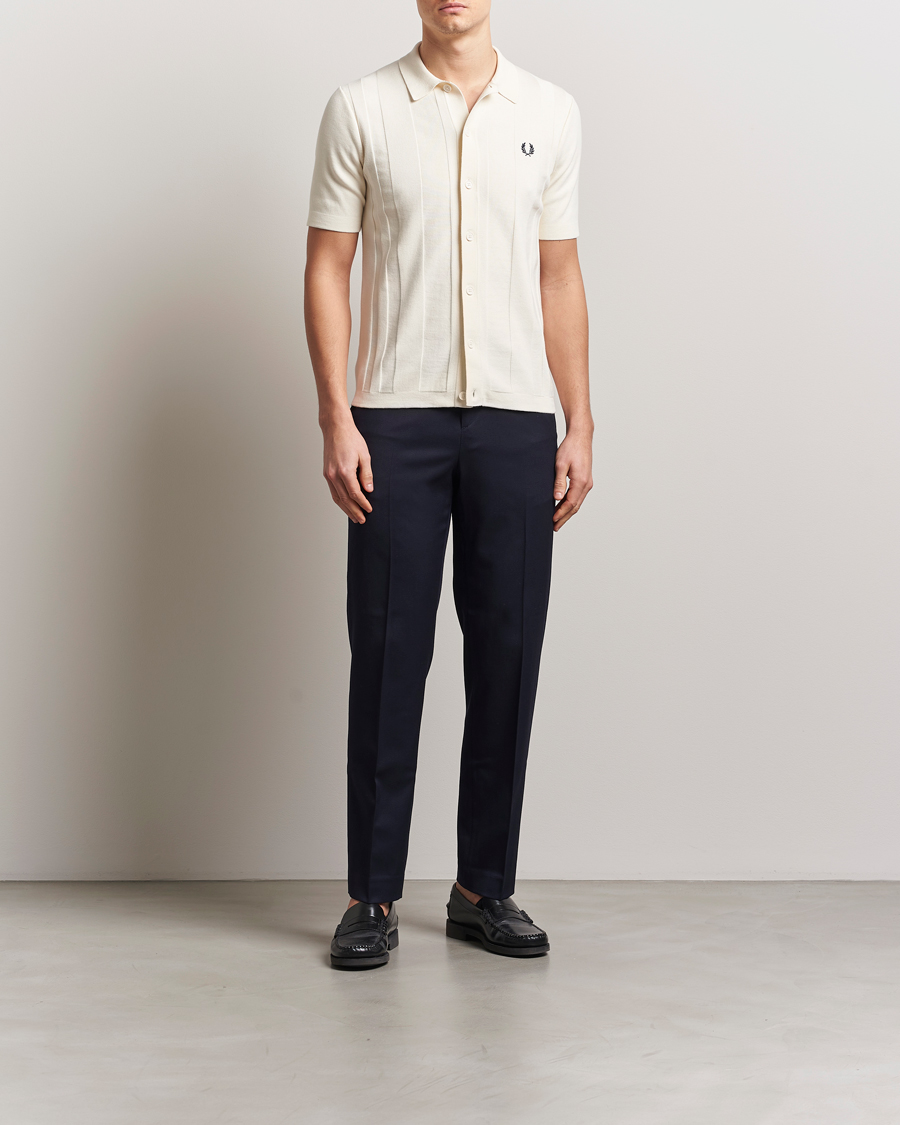 Herre | Skjorter | Fred Perry | Knitted Short Sleeve Shirt Ecru