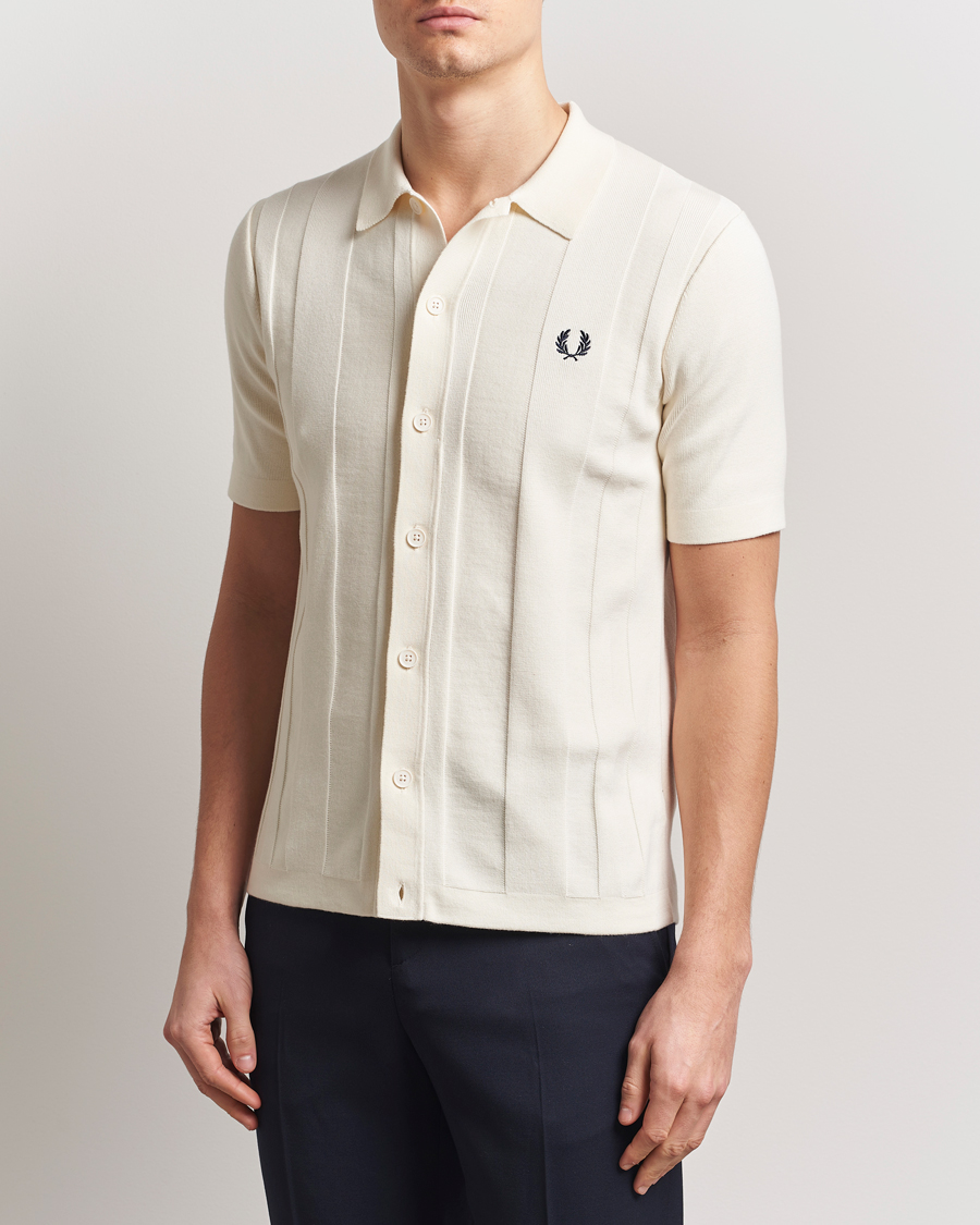 Herre | Skjorter | Fred Perry | Knitted Short Sleeve Shirt Ecru
