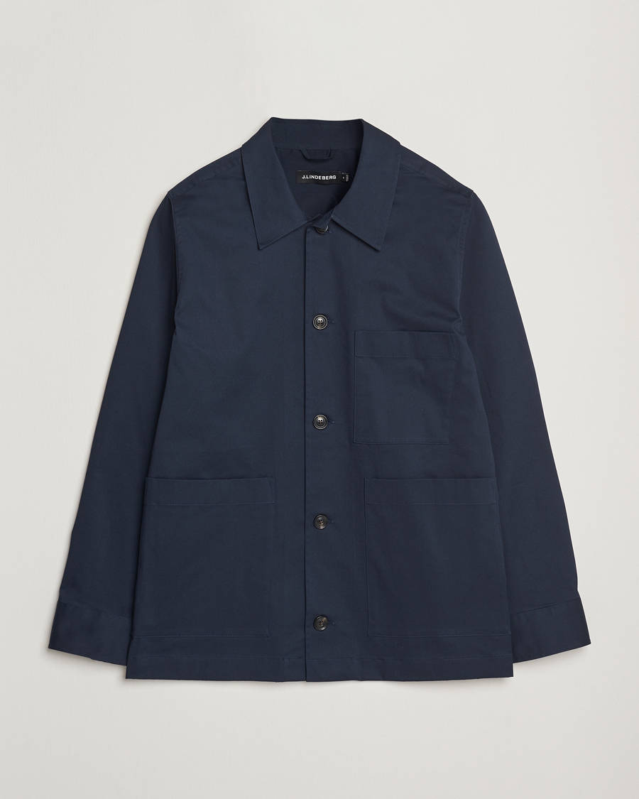 Herre | Skjorter | J.Lindeberg | Easton Cotton Overshirt Navy