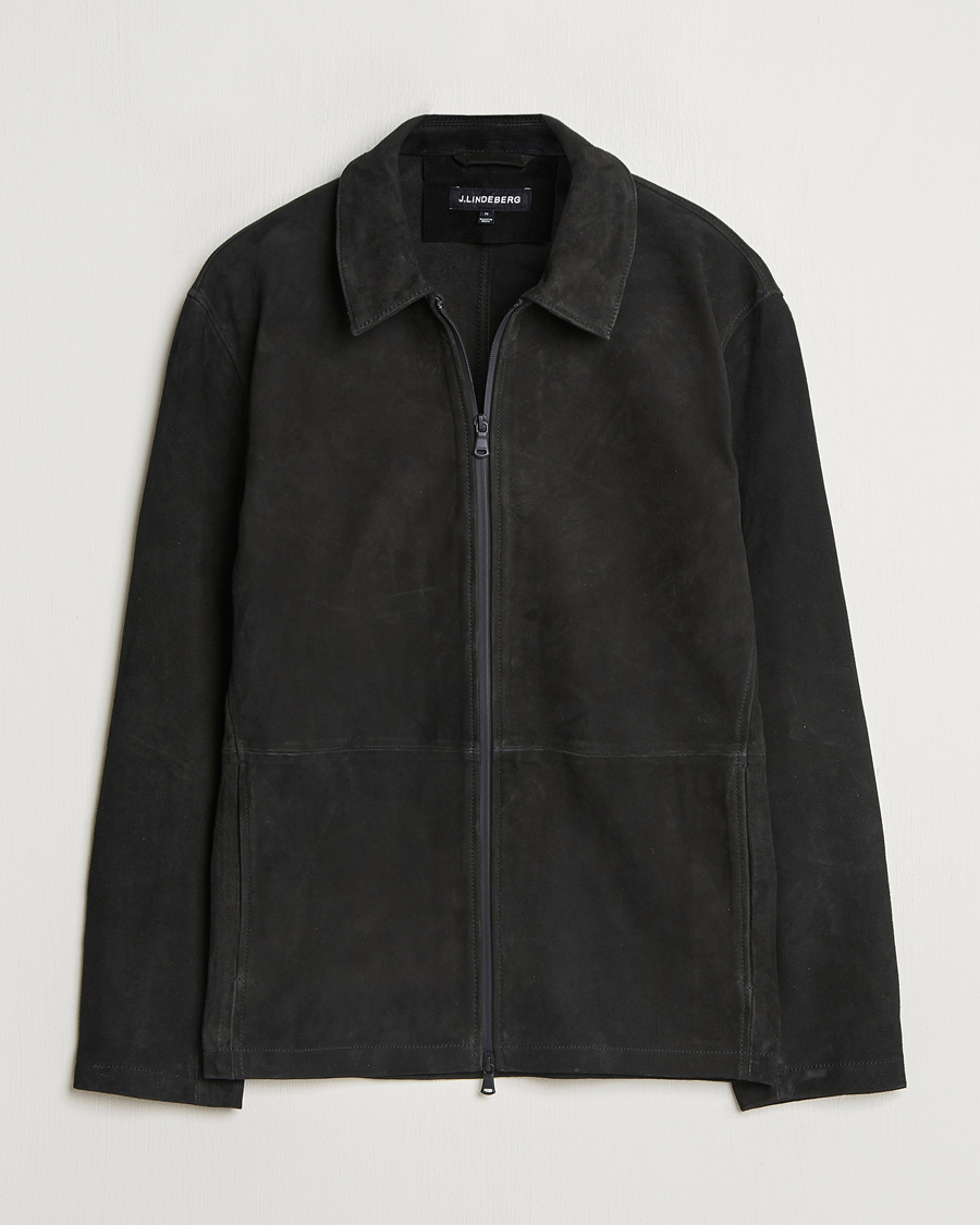 Herre | Jakker | J.Lindeberg | Jonah Suede Overshirt Black